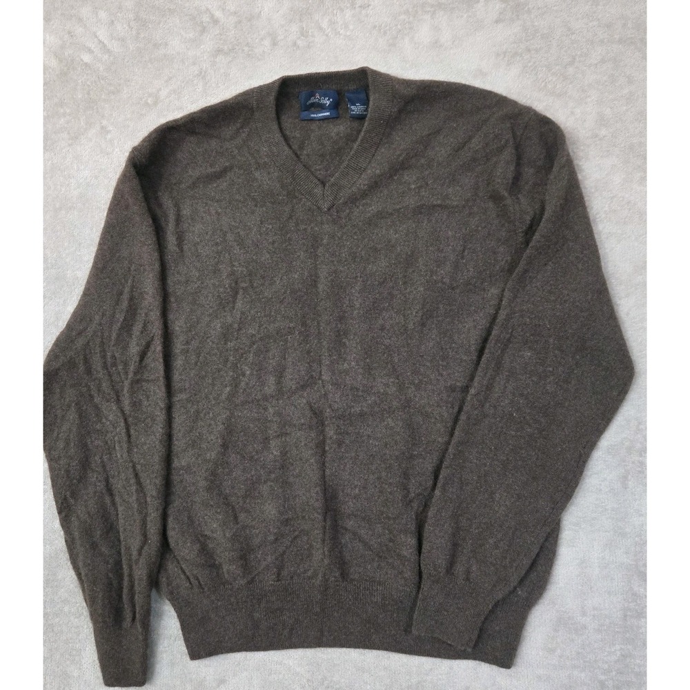 Allen Solly 100% Cashmere‎ Sweater Mens XL Brown Old Money Preppy Dark Academia